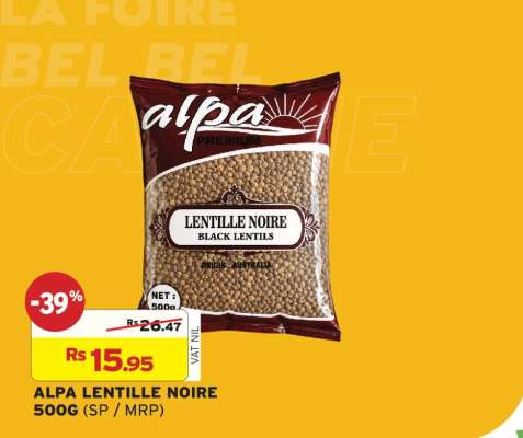 ALPA LENTILLE NOIRE