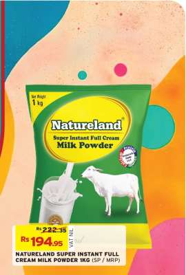 NATURELAND SUPER INSTANT FULL CREAM MILK POWDER 1KG