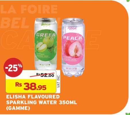 ELISHA FLAVOURED SPARKLING WATER 350ML (GAMME)