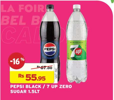 PEPSI BLACK / 7 UP ZERO SUGAR 1.5LT