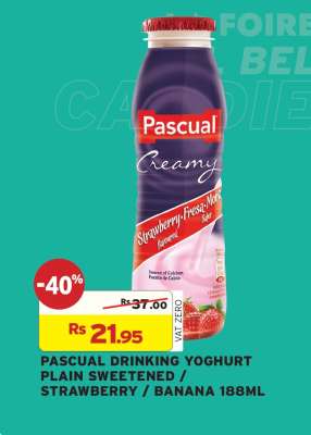 PASCUAL DRINKING YOGHURT PLAIN SWEETENED / STRAWBERRY / BANANA 188ML