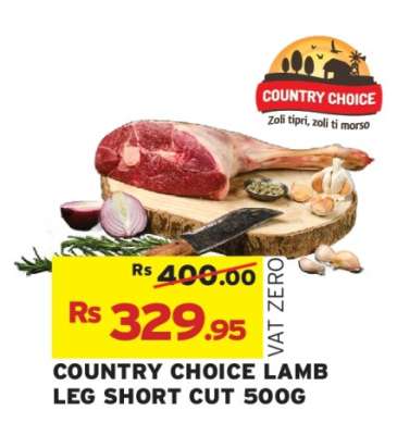 COUNTRY CHOICE LAMB LEG SHORT CUT 500G