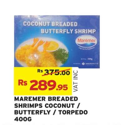 MAREMER BREADED SHRIMPS COCONUT / BUTTERFLY / TORPEDO 400G