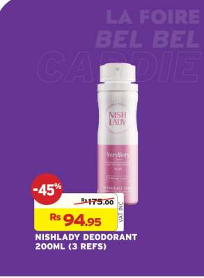 NISHLADY DEODORANT 200ML (3 REFS)