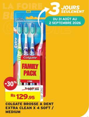 COLGATE BROSSE A DENT EXTRA CLEAN X 4 SOFT / MEDIUM
