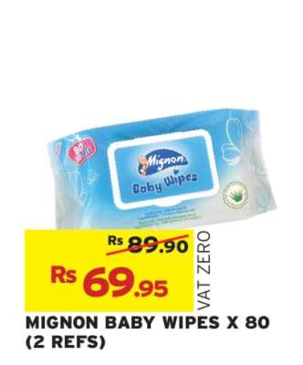 MIGNON BABY WIPES X 80 (2 REFS)