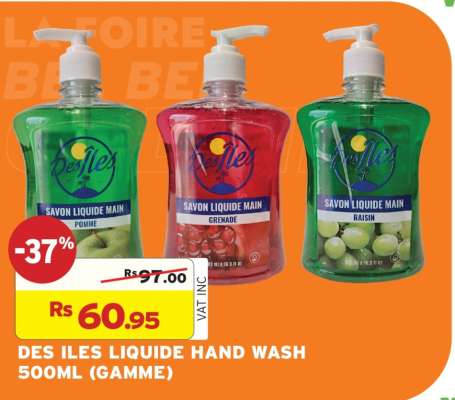 DES ILES LIQUIDE HAND WASH 500ML (GAMME)