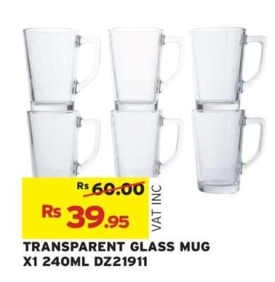 TRANSPARENT GLASS MUG