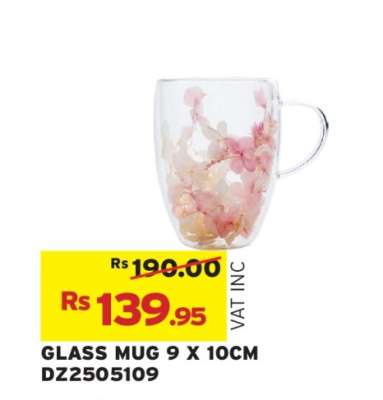 GLASS MUG 9 X 10CM