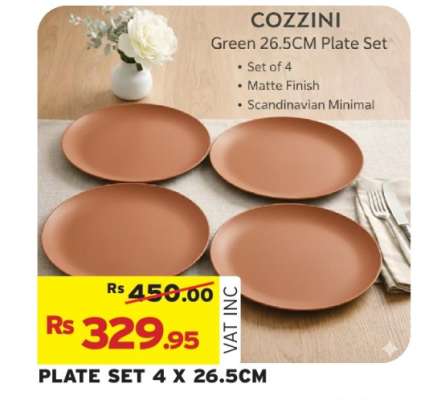 COZZINI Green 26.5CM Plate Set