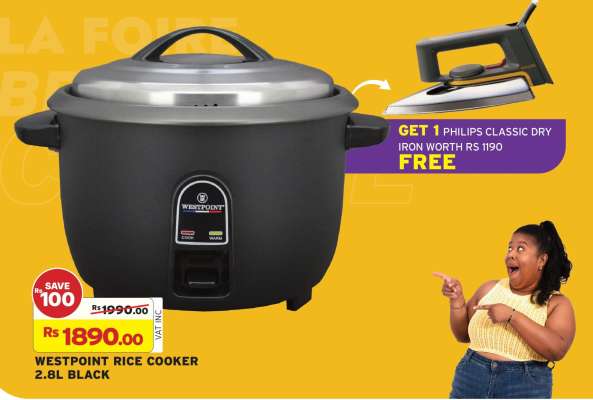 WESTPOINT RICE COOKER 2.8L BLACK