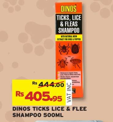 Dinos Ticks Lice & Flee Shampoo 500ml