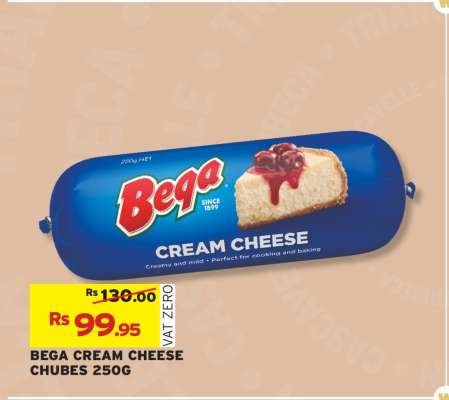 BEGA CREAM CHEESE CHUBES 250G