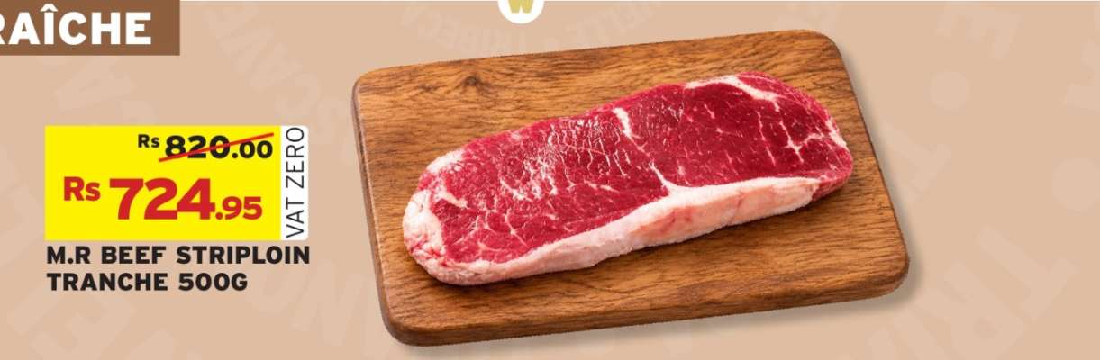 M.R BEEF STRIPLOIN TRANCHE 500G