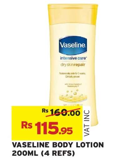 VASELINE BODY LOTION 200ML (4 REFS)