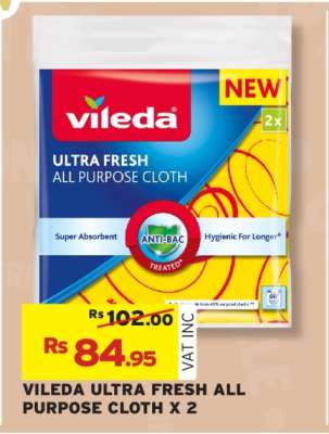 VILEDA ULTRA FRESH ALL PURPOSE CLOTH X 2