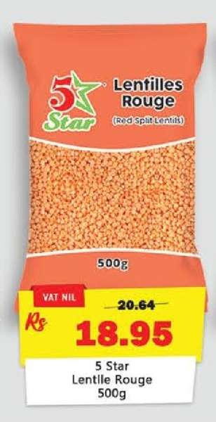 5 Star Lentille Rouge 500g