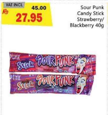 Sour Punk Candy Stick Strawberry/Blackberry 40g