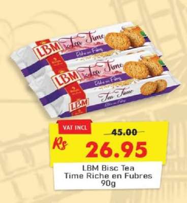LBM Bisc Tea Time Riche En Fibres 90g