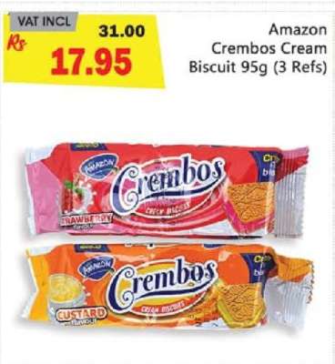 Amazon Crembos Cream Biscuit 95g (3 Refs)