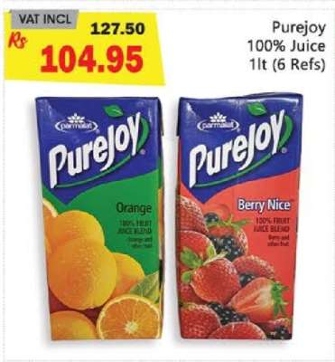Purejoy 100% Juice 1lt (6 Refs)
