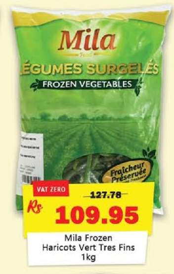 Mila Frozen Haricots Vert Tres Fins 1kg