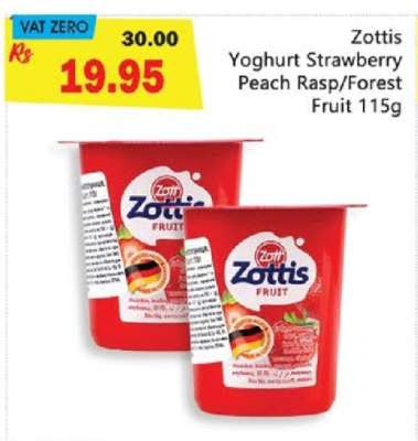 Zottis Yoghurt Strawberry Peach Rasp Forest Fruit 115g