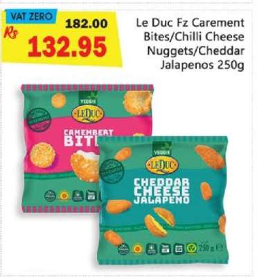 Le Duc Fz Carement Bites/Chilli Cheese Nuggets/Cheddar Jalapenos 250g