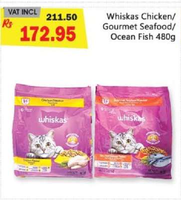 Whiskas Chicken/Gourmet Seafood/Ocean Fish 480g