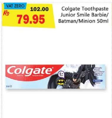 Colgate Toothpaste Junior Smile Barbie/Batman/Minion 50ml