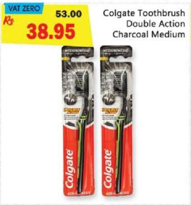 Colgate Toothbrush Double Action Charcoal Medium