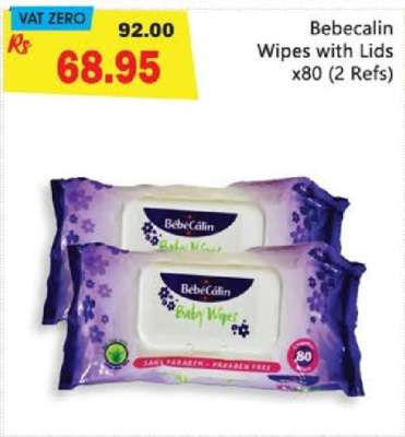 Bebecalin Wipes with Lids x80 (2 Refs)