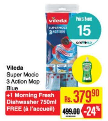Vileda Super Mocio 3 Action Mop Blue