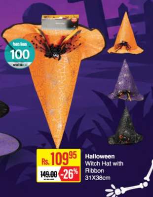 Halloween Witch Hat with Ribbon