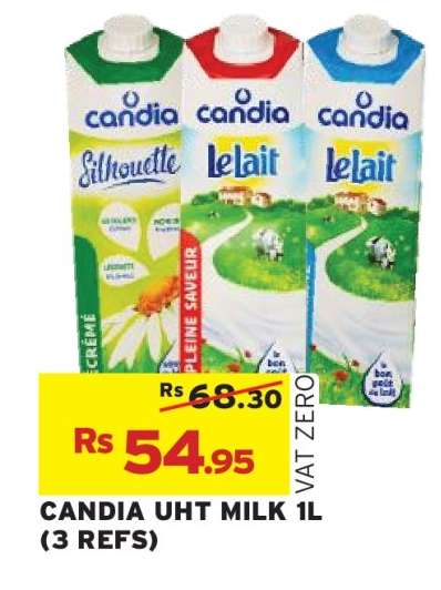 CANDIA UHT MILK 1L (3 REFS)