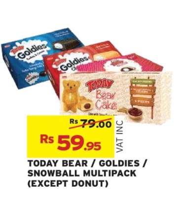 TODAY BEAR / GOLDIES / SNOWBALL MULTIPACK (EXCEPT DONUT)