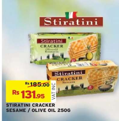 STIRATINI CRACKER SESAME /OLIVE OIL 250G