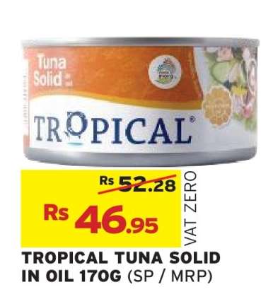 TROPICAL TUNA SOLID IN OIL 170G