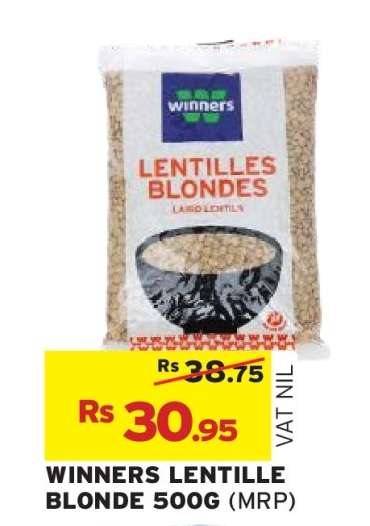 WINNERS LENTILLE BLONDE 500G