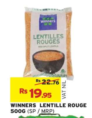 WINNERS LENTILLE ROUGE 500G