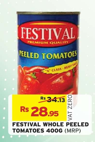 FESTIVAL WHOLE PEELED TOMATOES 400G