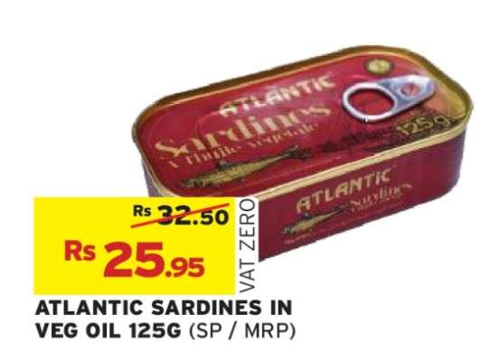 Atlantic Sardines In Veg Oil 125g