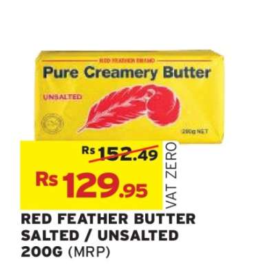 RED FEATHER BUTTER SALTED / UNSALTED 200G (MRP)