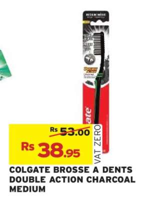COLGATE BROSSE A DENTS DOUBLE ACTION CHARCOAL MEDIUM