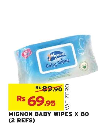 MIGNON BABY WIPES X 80 (2 REFS)