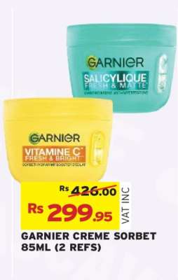 GARNIER CRÈME SORBET 85ML (2 REFS)