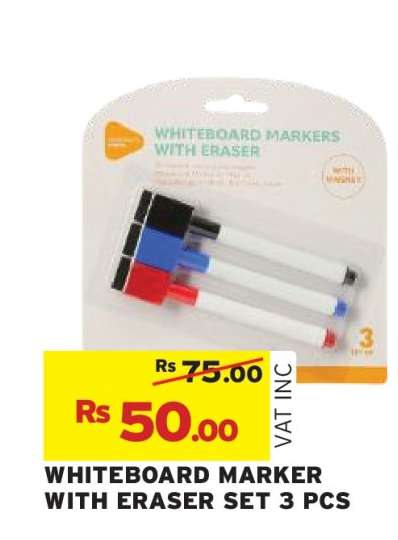 WHITEBOARD MARKER WITH ERASER SET 3 PCS
