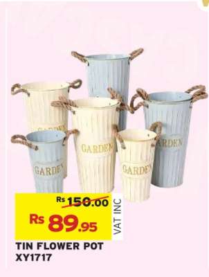 TIN FLOWER POT XY1717