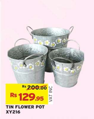 TIN FLOWER POT XY216