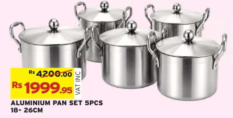 ALUMINIUM PAN SET 5PCS 18-26CM